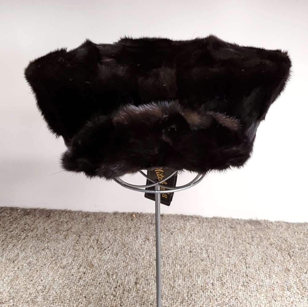 Mink Fur Sections Oversized Kangol Hat